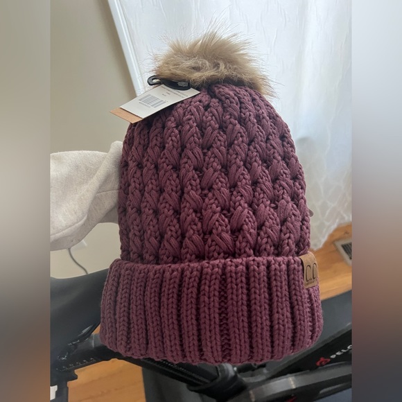 C.C Accessories - CC beanie fur lined with pom